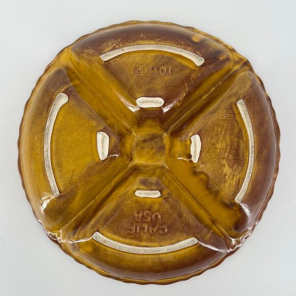 70s California USA pottery divided tray 1970s vintage - Picture 3 of 8